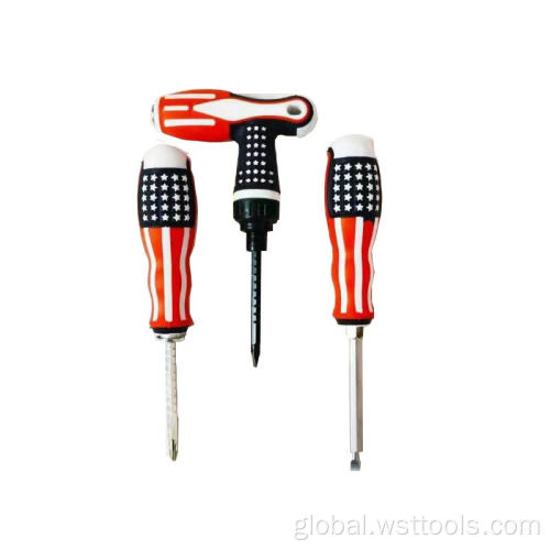 Phillips and Slotted American Flag Rachet Screwdriver Supplier